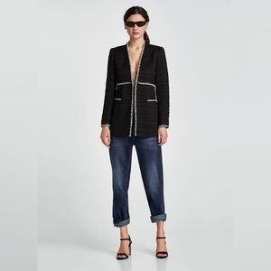 ZARA Tweed Blazer Long Coat